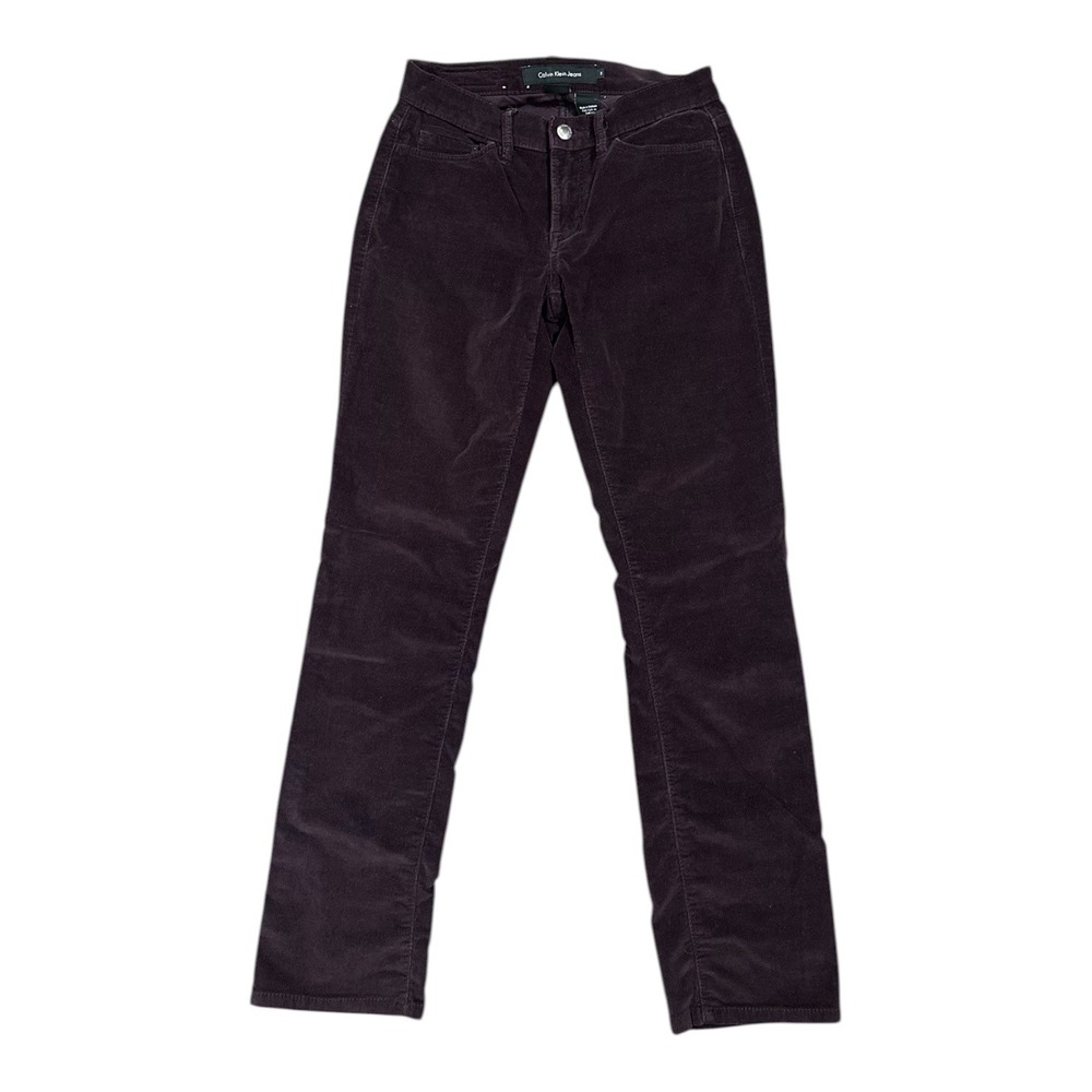 Calvin Klein Jeans Straight Leg Corduroy Pants Plum Purple Mid Rise Women's 2x30